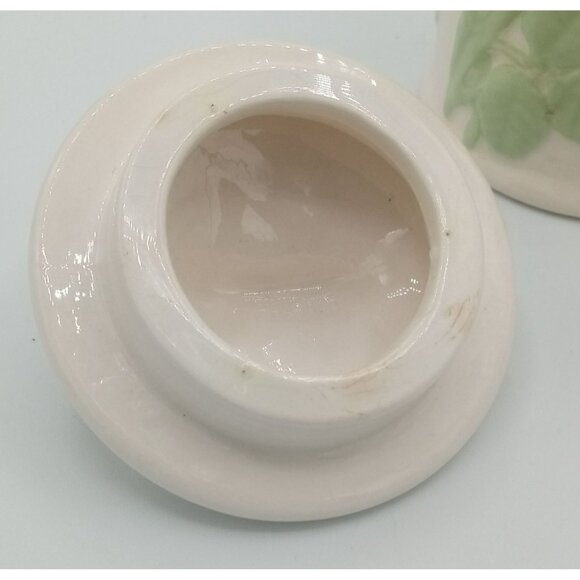 Canister Lid Ceramic Vintage Yellow Roses 5.25" Crazing Midcentury Floral Jar - Picture 8 of 16